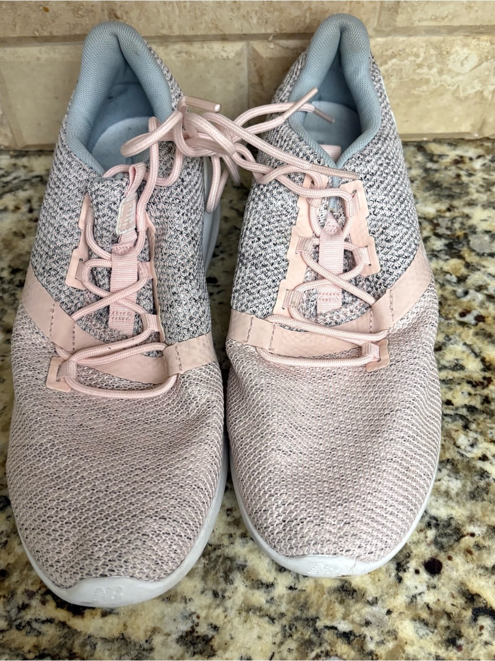New Balance Women's Light Pink Knit Athletic Sneakers